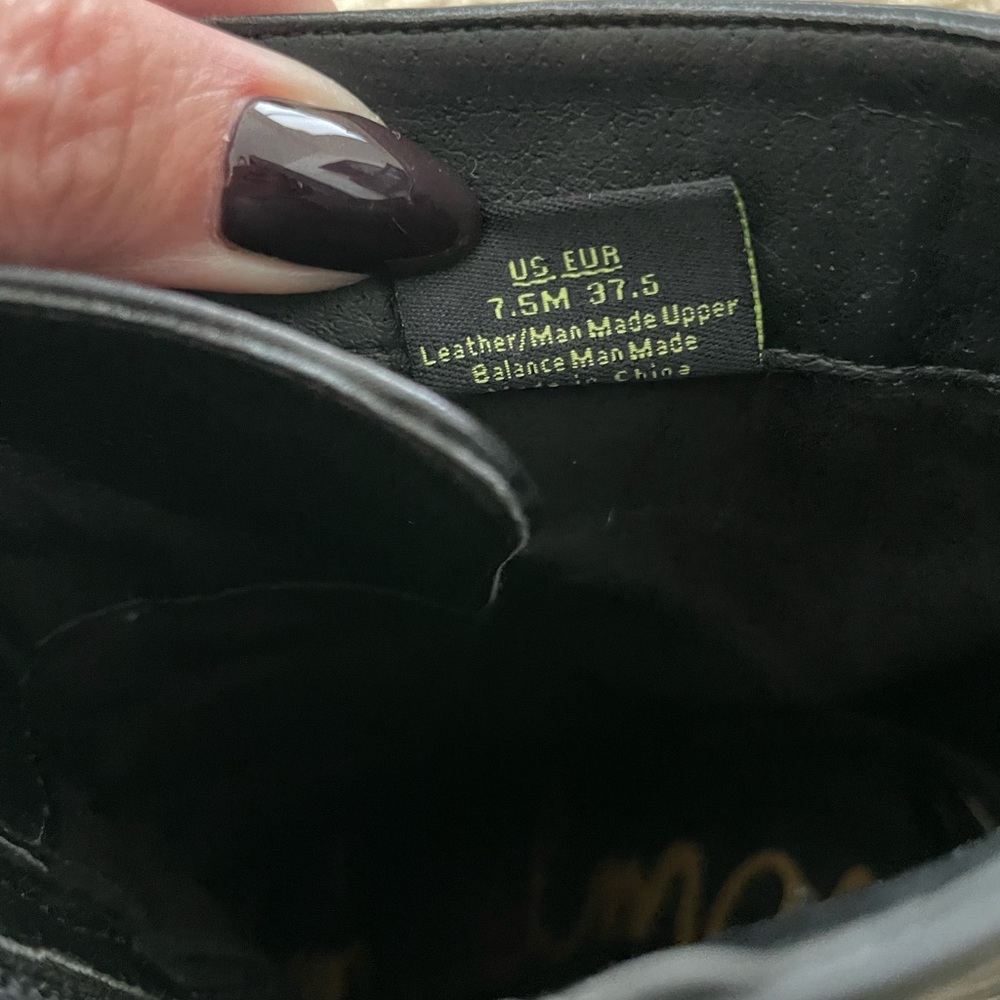 Same Edelman Pointy Toe Lace Up Bootie 7.5 Black - Picture 4 of 12